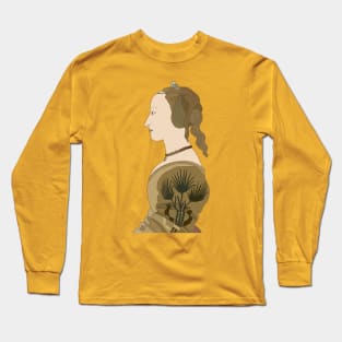 Inspired by Alesso Baldovinetti’s Portrait of a Lady in Yellow Long Sleeve T-Shirt